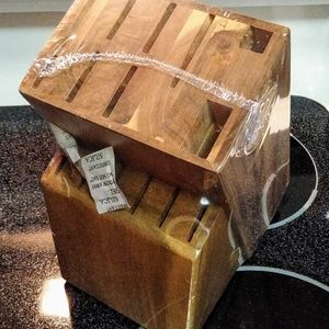 15 Slot Acacia Wood Knife Block
